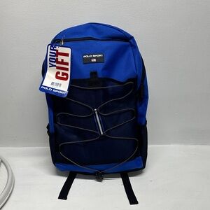 Vintage 1990s Polo Sport Ralph Lauren Backpack Deadstock 90's Blue Black New NWT